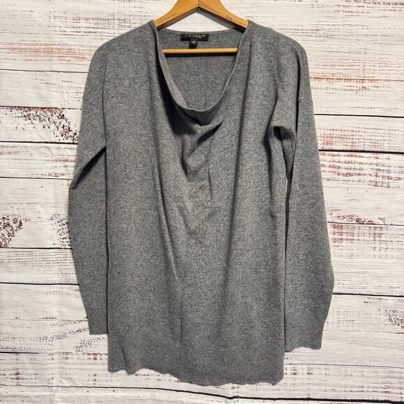 Ann Taylor Sweaters - ANN TAYLOR Cashmere Gray Drape Neck Sweater